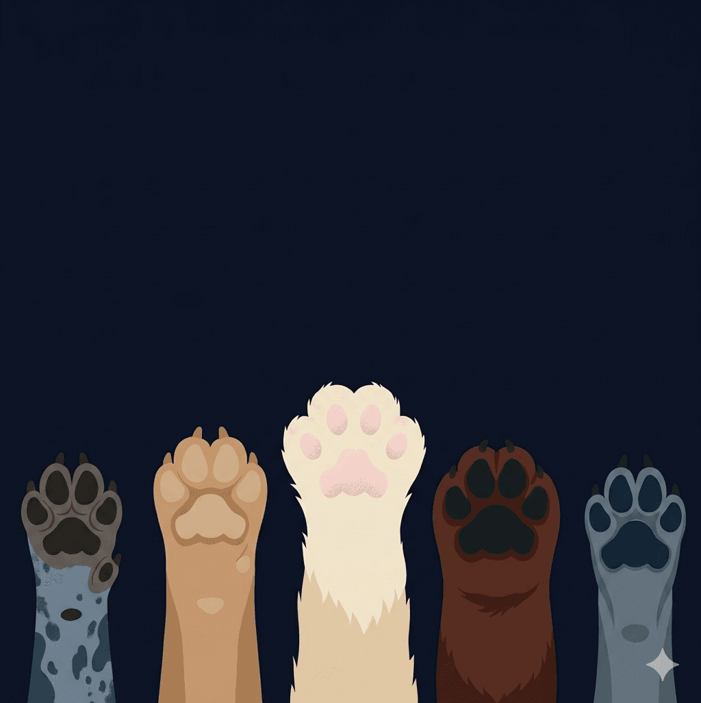 Patas de distintas mascotas