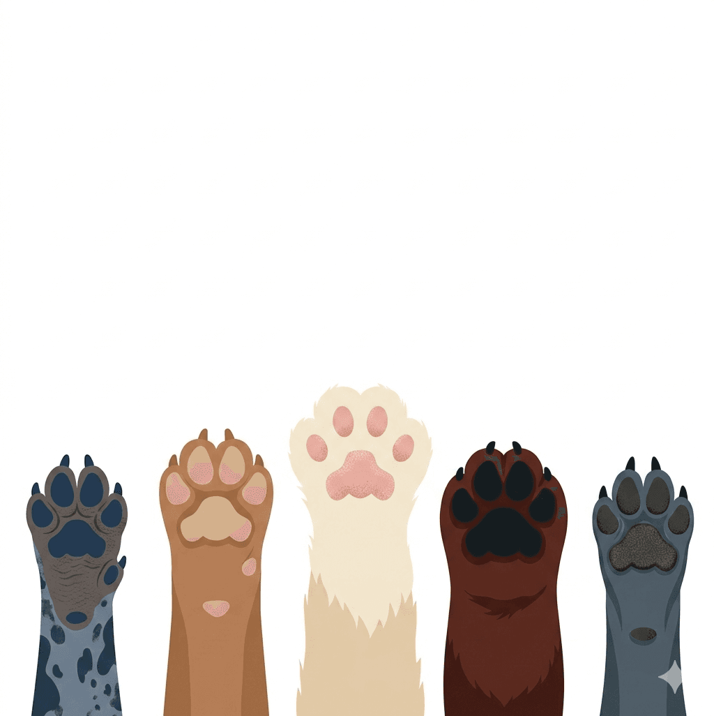 Patas de distintas mascotas